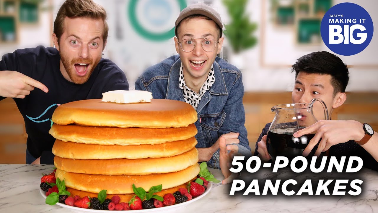 I Made Giant 50-Pound Pancakes For The Try Guys &bull; Tasty