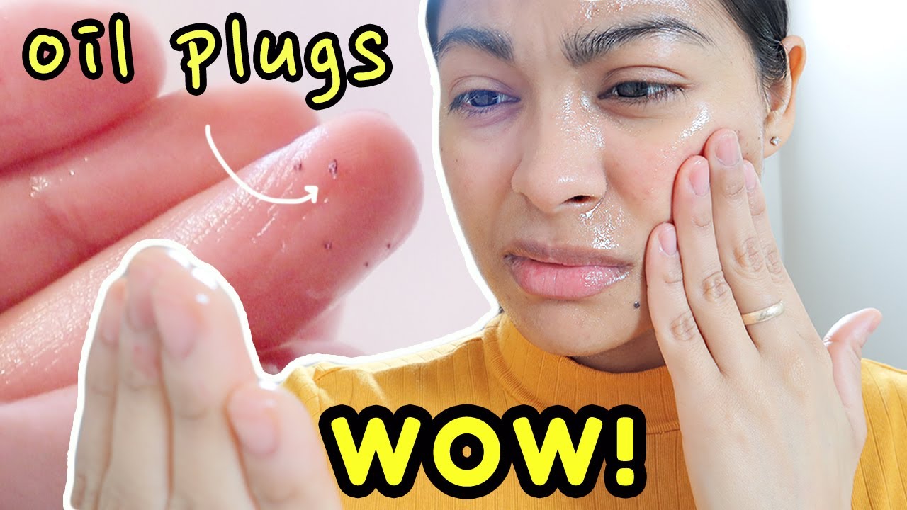 I tried OIL CLEANSING FOR 30 MINUTES & THIS HAPPENED! *before & after results*