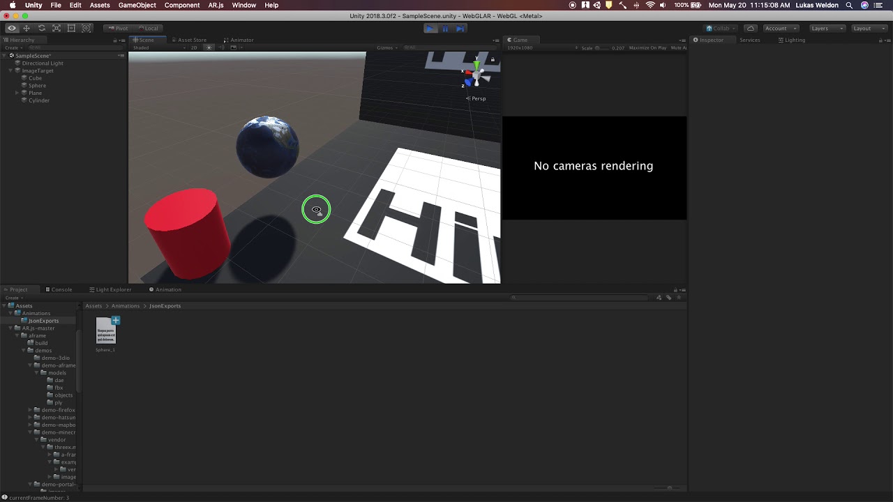 AR.js with Unity: Animation Demo