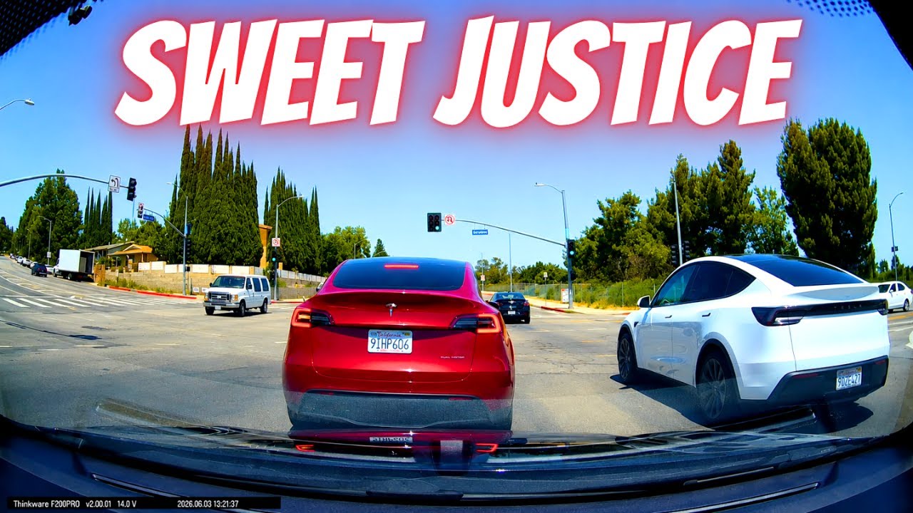Tesla Driver Gets Instant Karma - Bad drivers & Driving fails -learn how to drive #1553