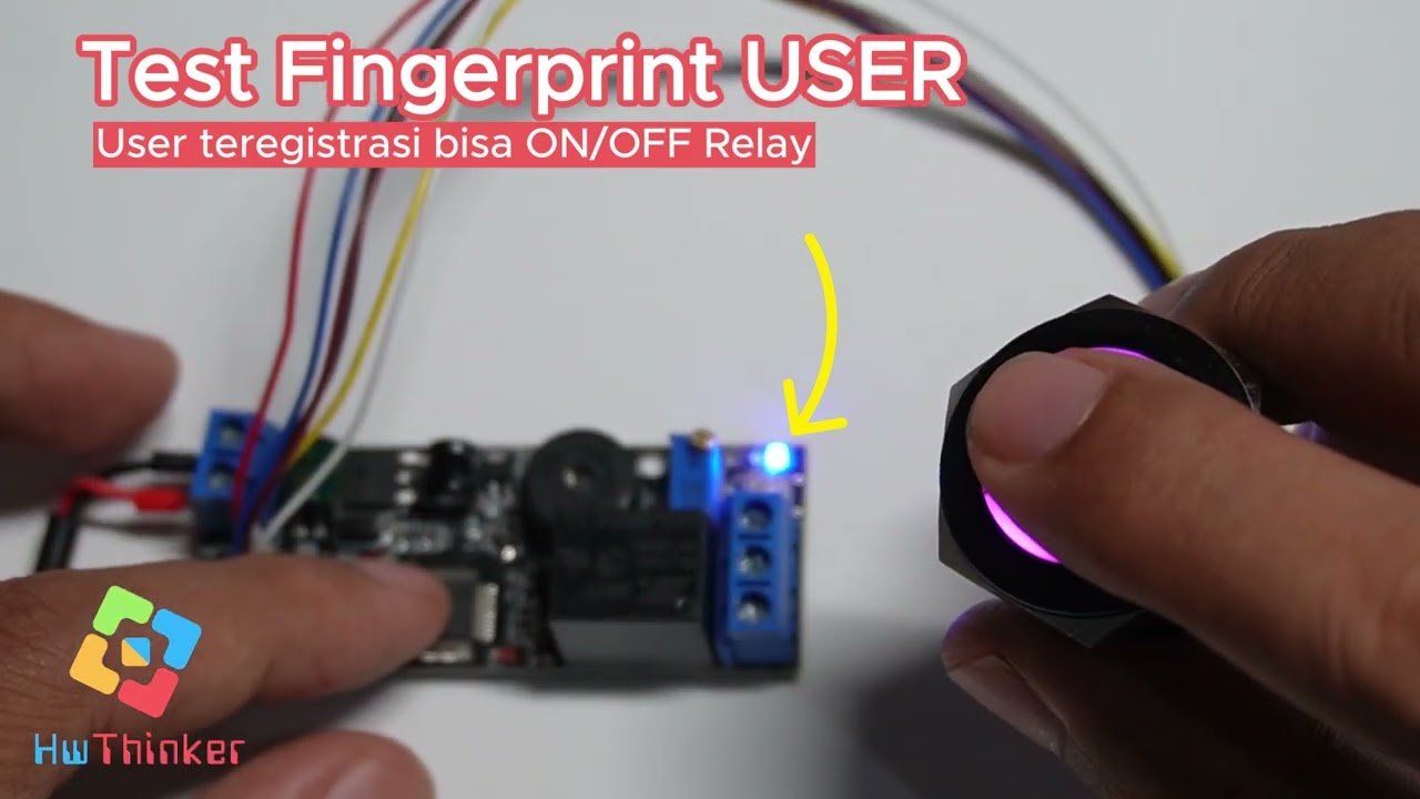 Demo penggunaan modul kontrol K202+ R503 fingerprint sensor by HwThinker