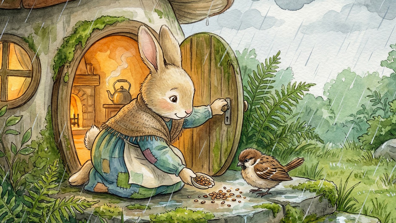 A Gentle Rainy Day in the Bunny&rsquo;s Mushroom Cottage | Cozy Forest Storybook