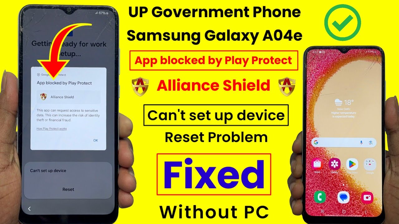 Alliance Shield: App blocked by Play Protect Problem Fixed | Yogi Phone Can't set up device Solution