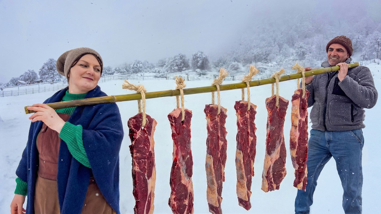 Village Dried Meat Strips For Long Winter Days!