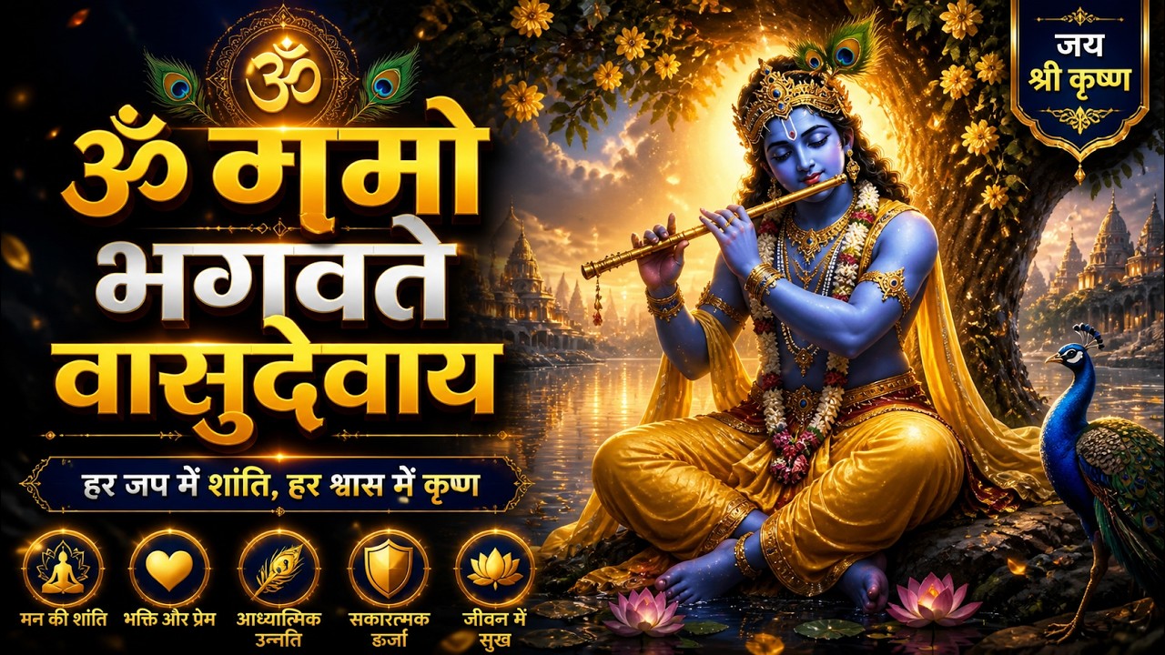 Om Namo Bhagavate Vasudevaya 108 Times | कृष्ण मंत्र | भक्ति और शांति के लिए