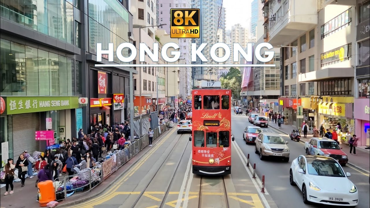 HONG KONG 8K❗city view from Tramsways [Tram Hong Kong called Teng Teng or Ding Ding]  #walkingaround