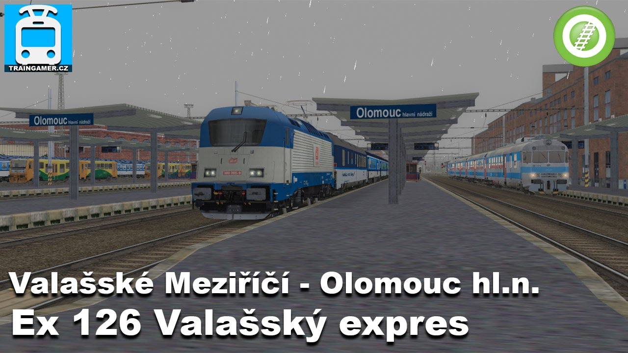 Open Rails: Ex 126 Valašský expres (Valašské Meziříčí - Olomouc hlavní nádraží)