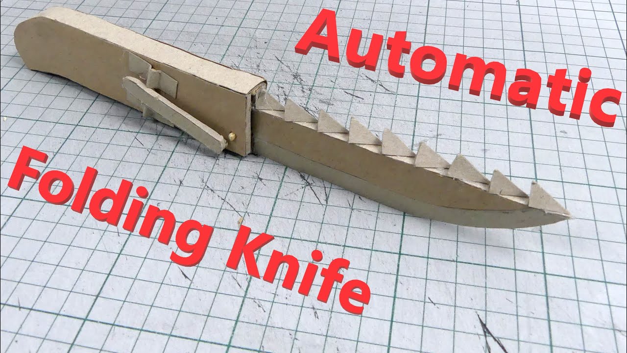 How to make DIY Cardboard Automatic Folding Knife