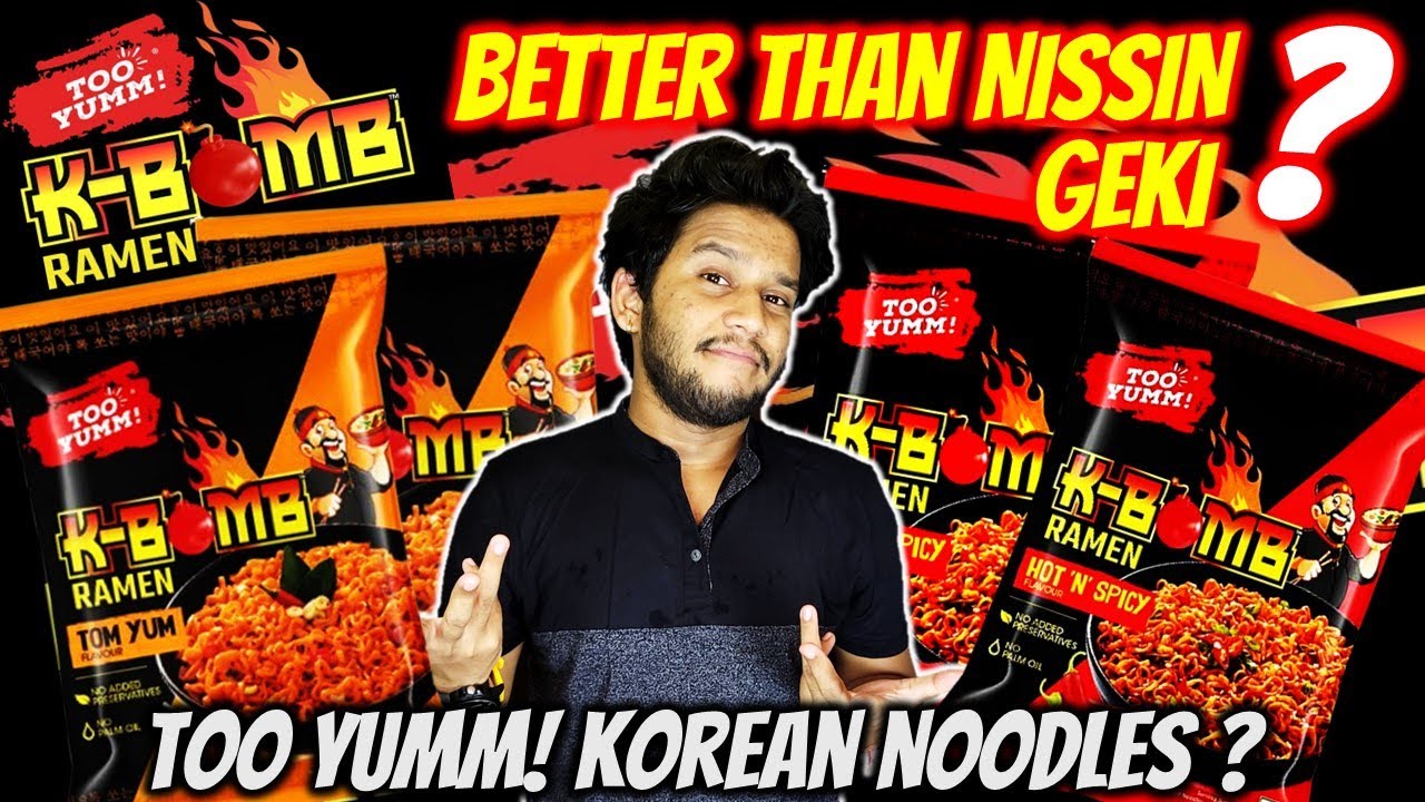 Is TOO YUMM K Bomb Ramen BETTER than Nissin Geki? | Too Yumm Spicy Korean Noodles Review