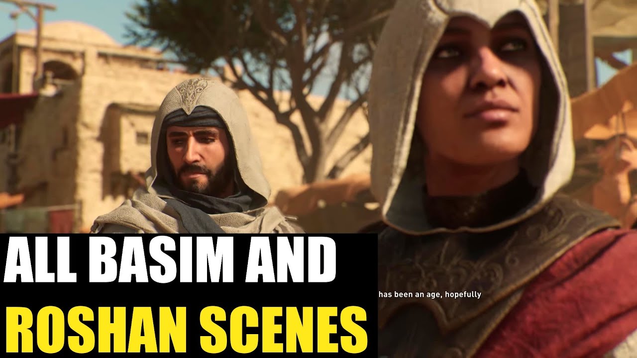 Assassins Creed Mirage ALL BASIM AND ROSHAN SCENES - New Cutscenes - Story