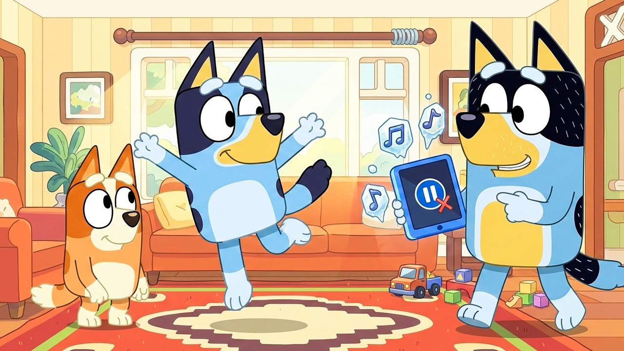 Bluey and the Dancing Mayhem!🎉🎶| A Hilarious Musical Pause | Bluey Funny Animation