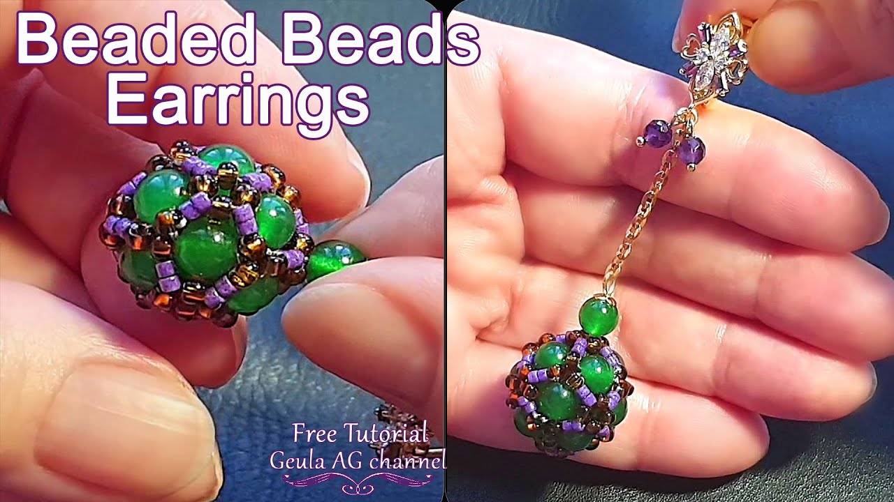 Beaded Beads Earrings DIY Jewelry Making Free Tutorial