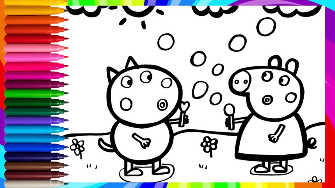 How To Draw Peppa Pig and Danny Dog For Kids | Peppa Pig Friends Drawing