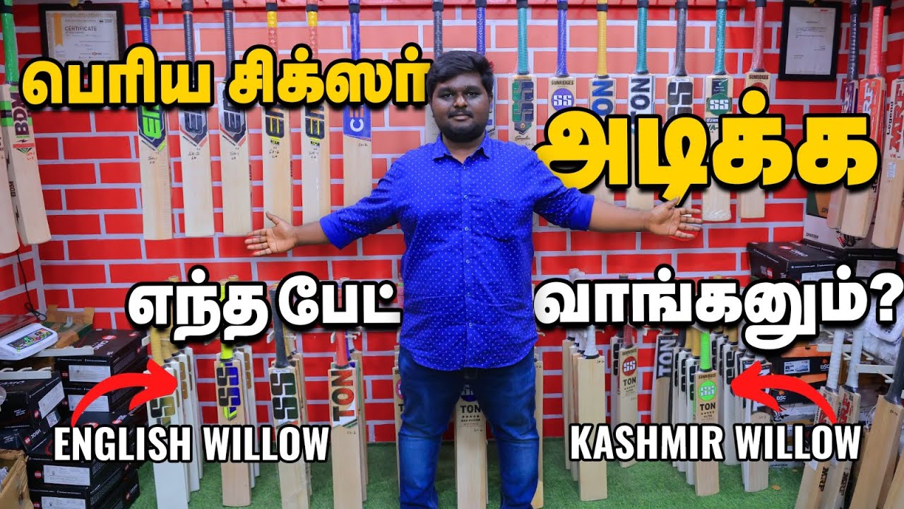 How to Buy a Professional Cricket Bat? | Kashmir Willow Vs English Willow | Sports Shop Tour Part 1