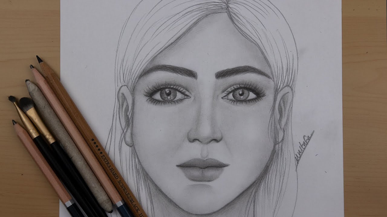 تعليم الرسم - رسم وجه بنت بشكل مبسط وسهل للمبتدئين
