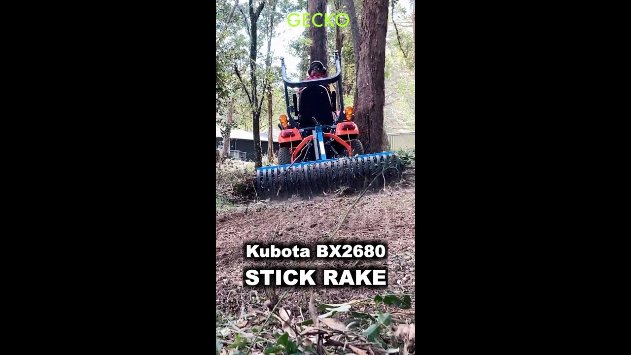 Kubota BX2680 With Stick Rake Attachment