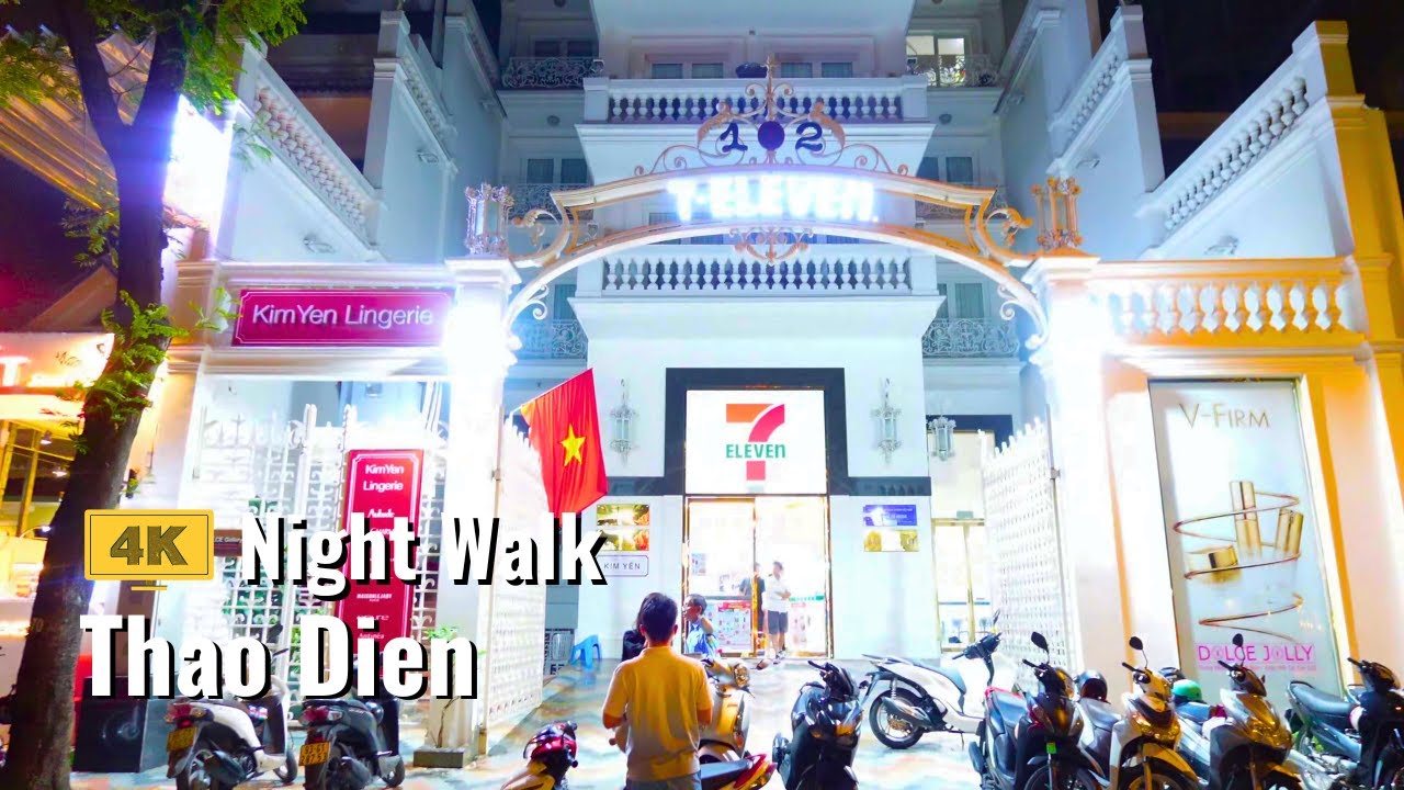 Vietnam's Prestigious ExPat Area - District 2, Thao Dien - 4K Night Walk