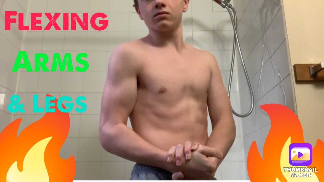 15 Year Old Bodybuilder Flexing Arms & Legs
