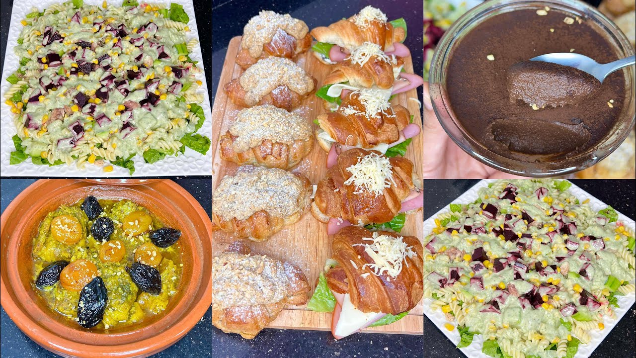 فطور اليوم 16 من الشهر الكريم 😋 سلطة طاجين تحلية و فطائر مالحة و حلوة 😋