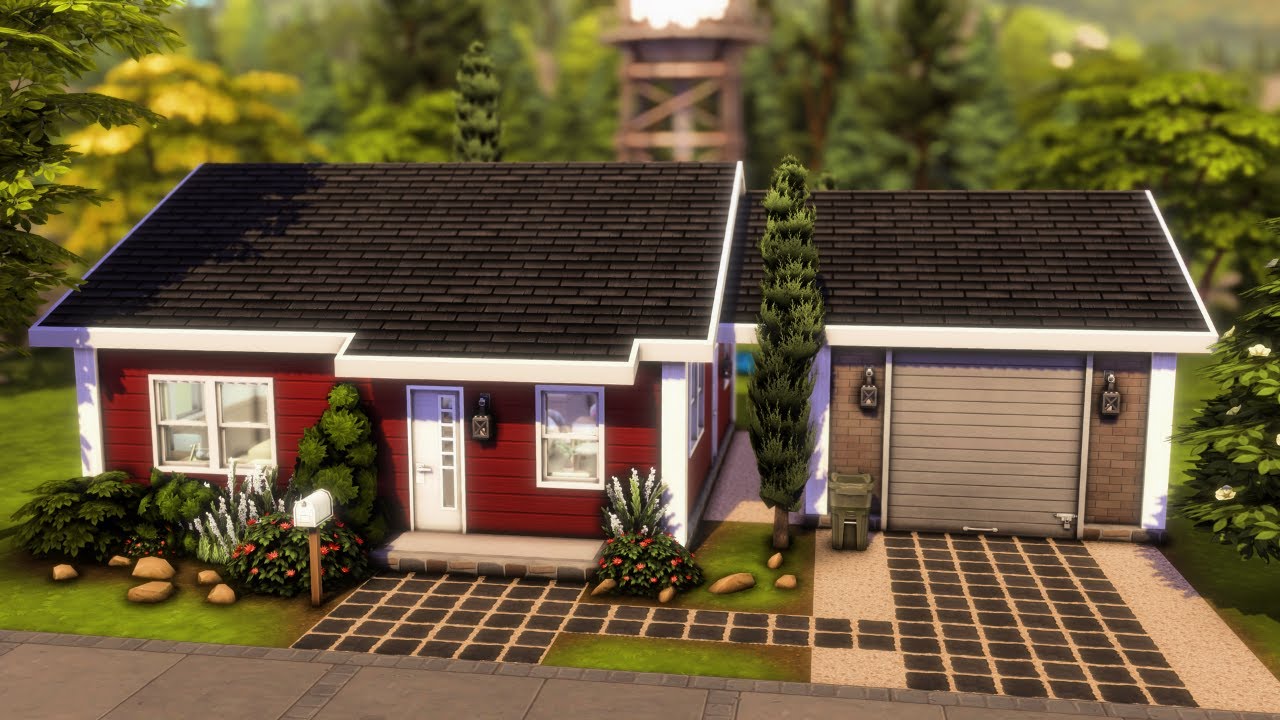 Уютный одноэтажный дом для начинающих 🏡 The Sims 4 Быстрая постройка | Без CC