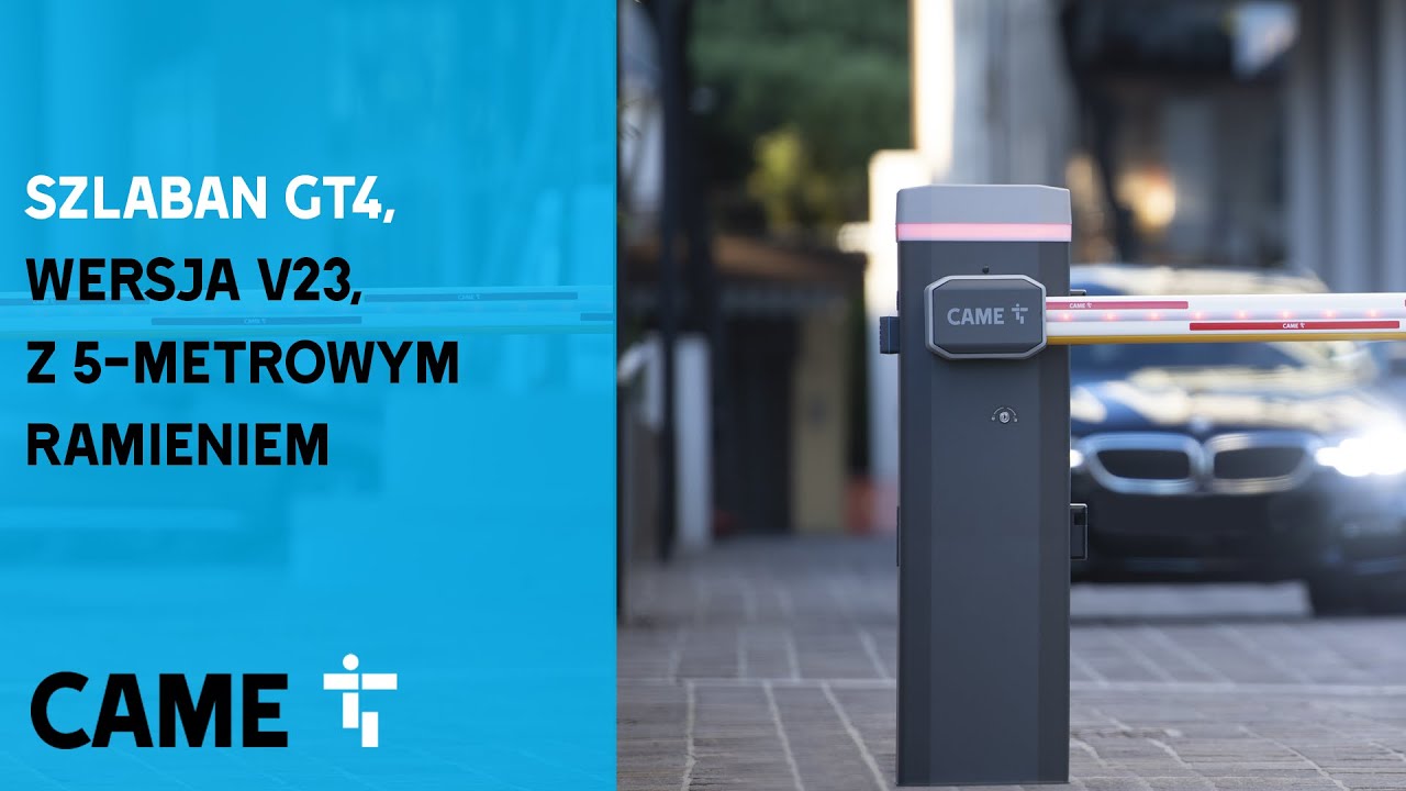 Szlaban CAME GT4, model 2023 z 5-metrowym ramieniem