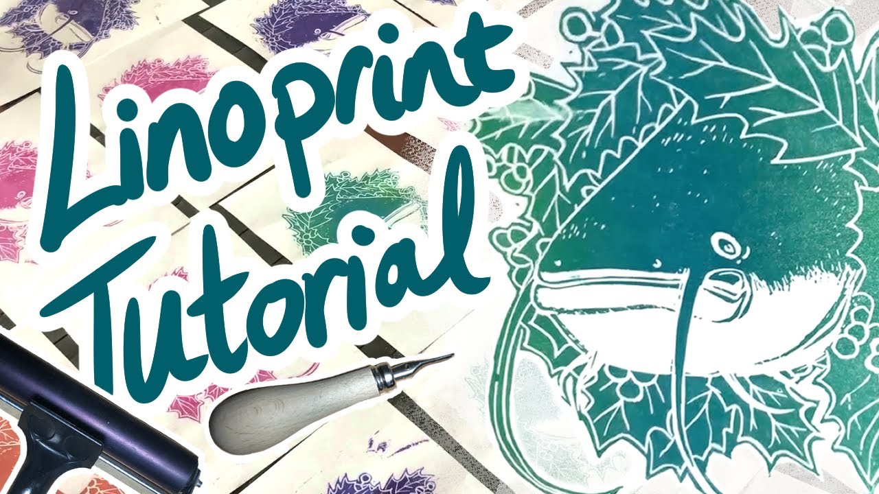 Lino Print Holiday Card Tutorial for Beginners - How to make your own unique prints