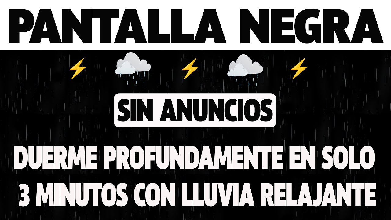 Pantalla Negra | Lluvia Suave y Constante para un Descanso Profundo