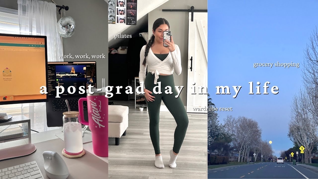 spend the day with me 🍀☁️ | 9-5 life, pilates grwm, running errands