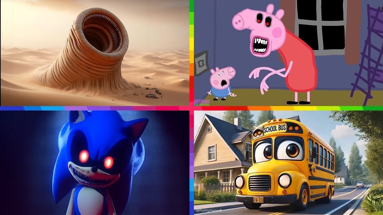 SONIC.EXE Vs PEPPA PIG.EXE Vs SIREN HEAD Vs LIN GANG MELON - Tiles Hop Edm Rush!