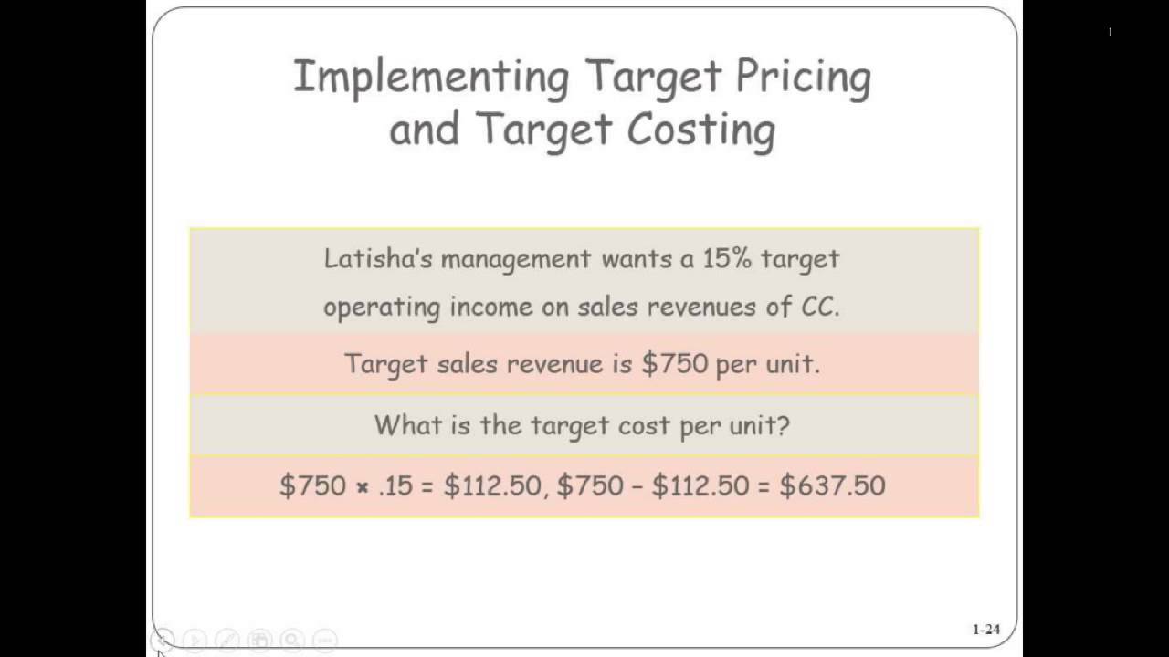 Implementing Target Pricing and Target Costing