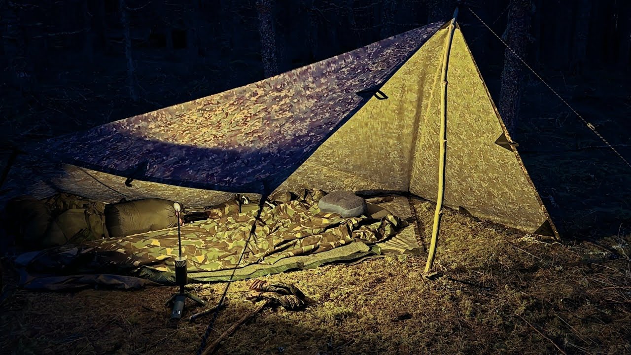 Tarp Camping In Heavy Rain