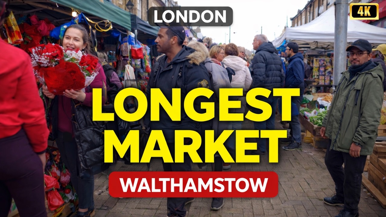 Walthamstow Market London 🇬🇧 Europe’s Longest Street Market | London Walking Tour | 4K