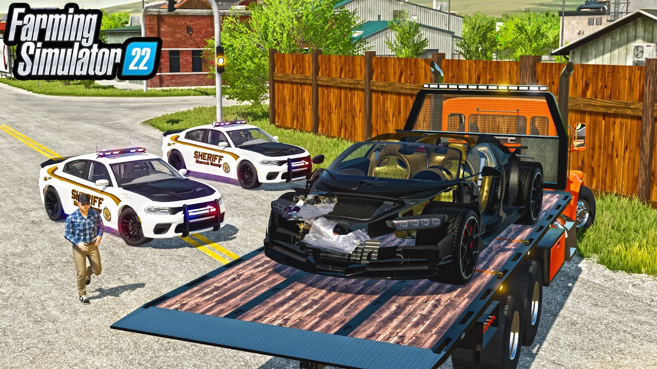 BILLIONAIRES KID WRECKS BUGATTI ($200,000 DAMAGES) | Farming Simulator 22