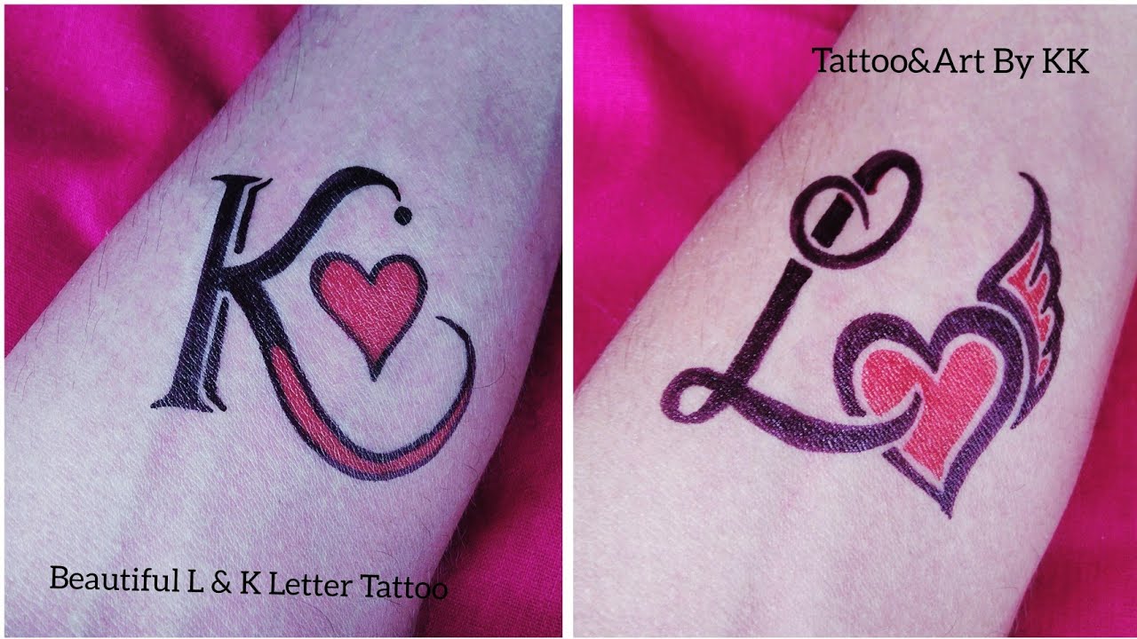 How to make beautiful L & K letter Tattoo
