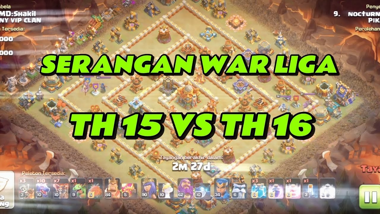 3 ⭐.TH 15 VS TH 16.MODE WAR LIGA 🔥