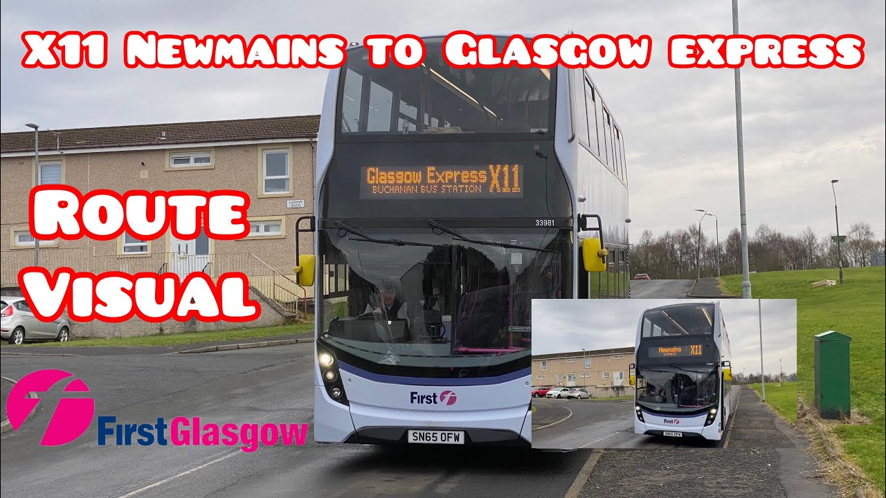 Route Visual | X11 Newmains to Glasgow Express | First Bus Glasgow (5/2/23)