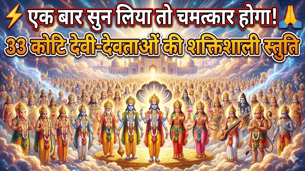 ⚡ एक बार सुन लिया तो चमत्कार होगा! 🙏 33 कोटि देवी-देवताओं की शक्तिशाली स्तुति  Powerful Mantra