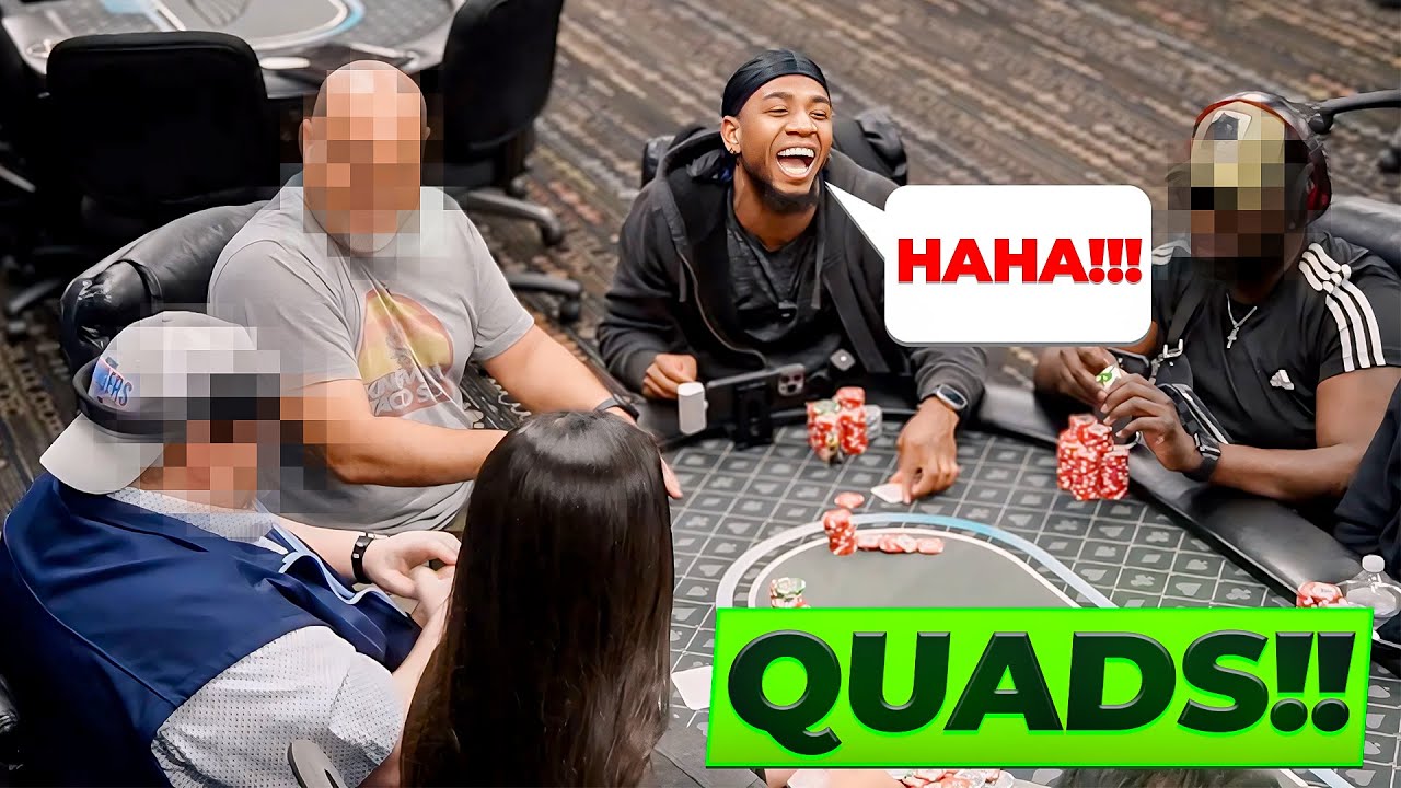 I Flopped QUADS and He Jammed ALL IN on Me!!! | Poker Vlog #10