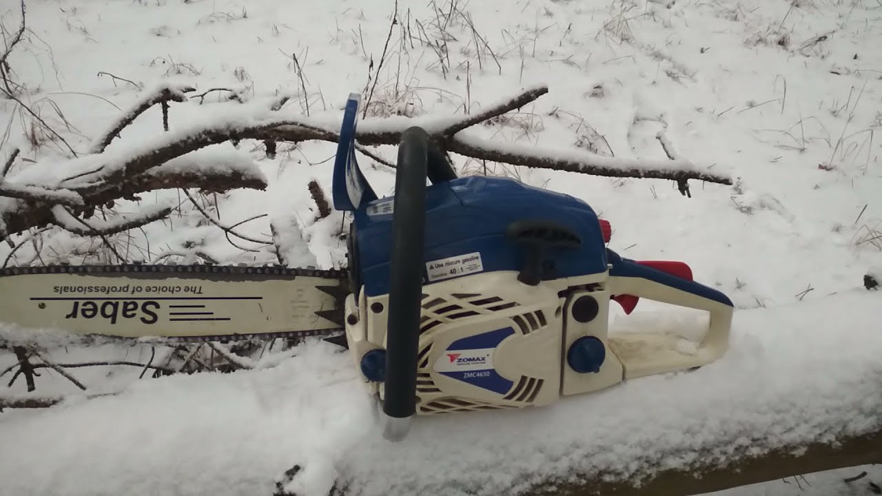 Бензопила Zomax zm 4650 в работе