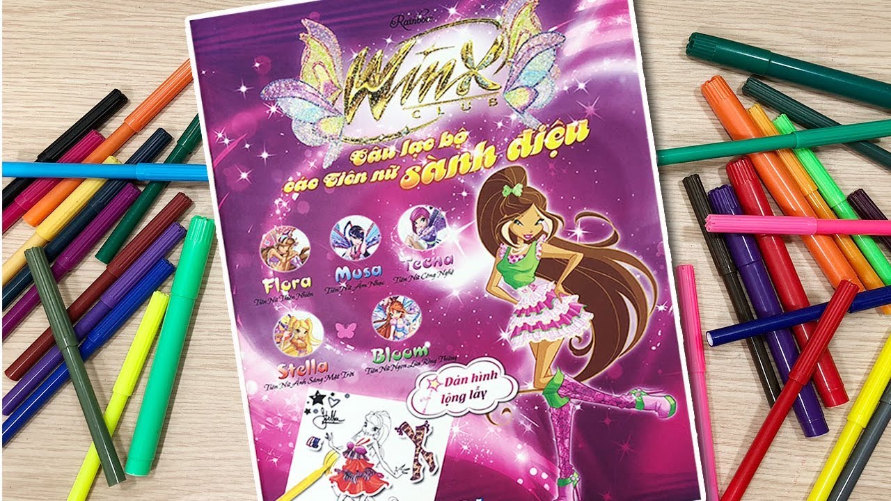 Đồ chơi dán hình váy đầm búp bê WinX club tiên nữ sành điệu Stiker Dolly Dressing (Chim Xinh)