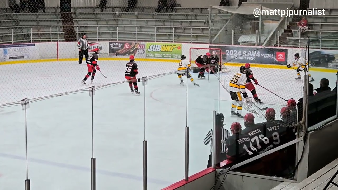 Goal scored by #91 Nolan Rosser of the Sarnia-Lambton Jr. Sting.