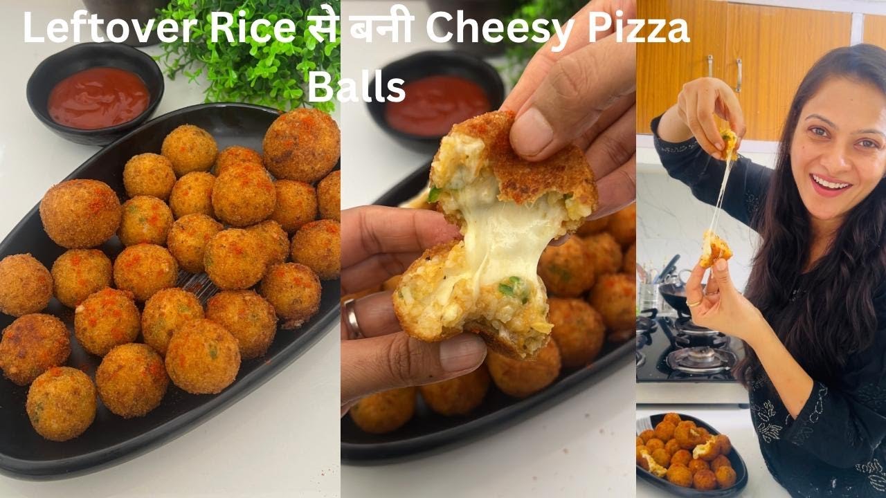 Crispy Cheesy Pizza Balls from Leftover Rice | इसे खाकर Husband बोले आगे से चावल एक्स्ट्रा बनाना