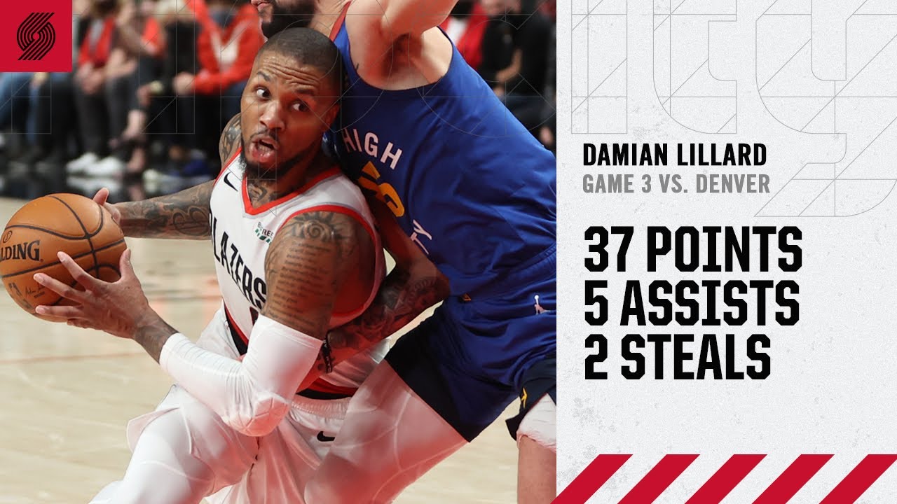 Damian Lillard (37 PTS, 5 AST) Game 3 Highlights | Trail Blazers vs. Nuggets