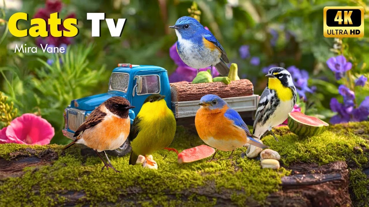 Whisker-Worthy Entertainment 😻 Baby Colorful Birds in Motion to Keep Your Cat Engaged