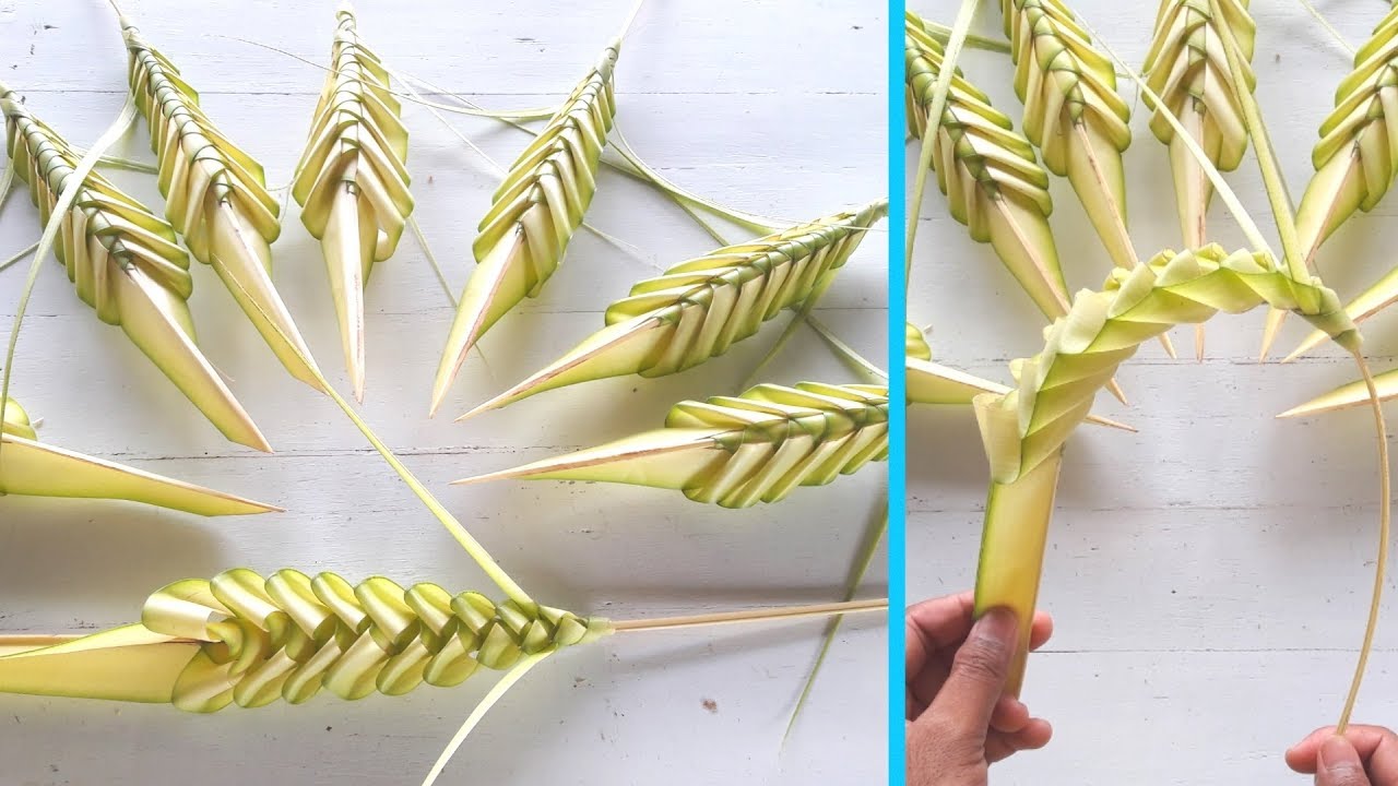 DIY Cara Membuat Hiasan Bunga Kelapa dari Daun Kelapa Muda / Janur | Hiasan Penjor