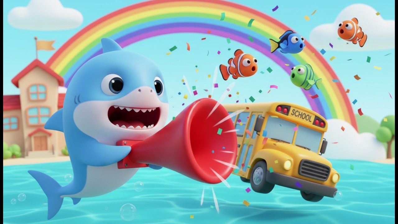 Paseo en Autobús Escolar del Tiburón 🦈🚌 | Canciones infantiles educativas | Baby Song Español para