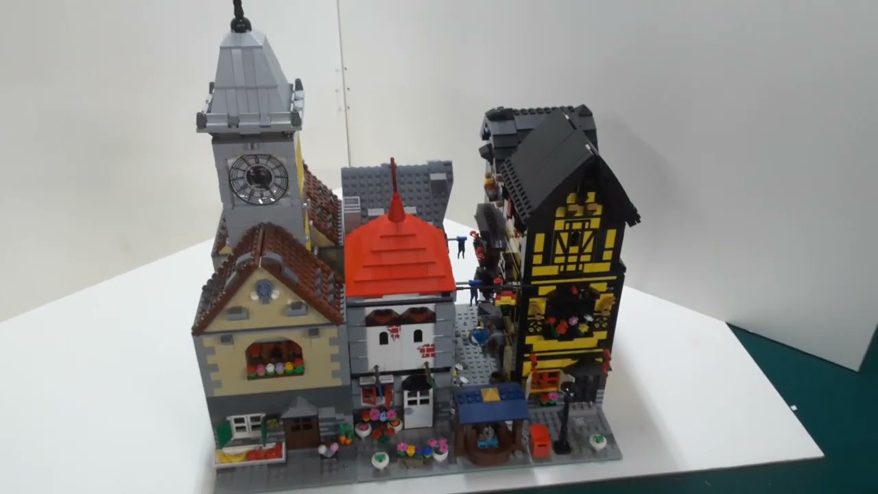 Erockzart Custom Lego MOC European Market Village Clock Tower Square