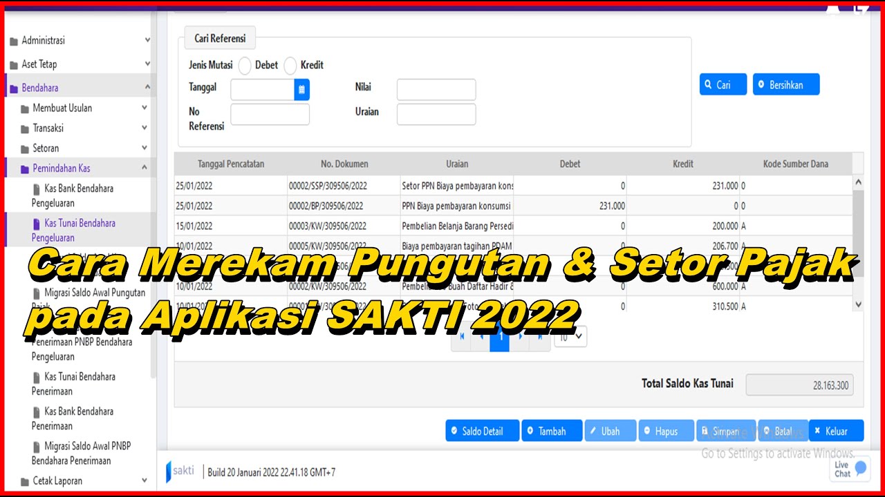 Cara Merekam Pungutan  Pajak & Setor Pajak Bendahara pada Aplikasi SAKTI 2022