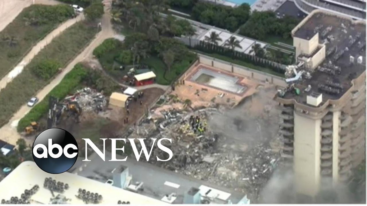 Fires within the rubble of Florida building collapse hampers rescue efforts | ABC News