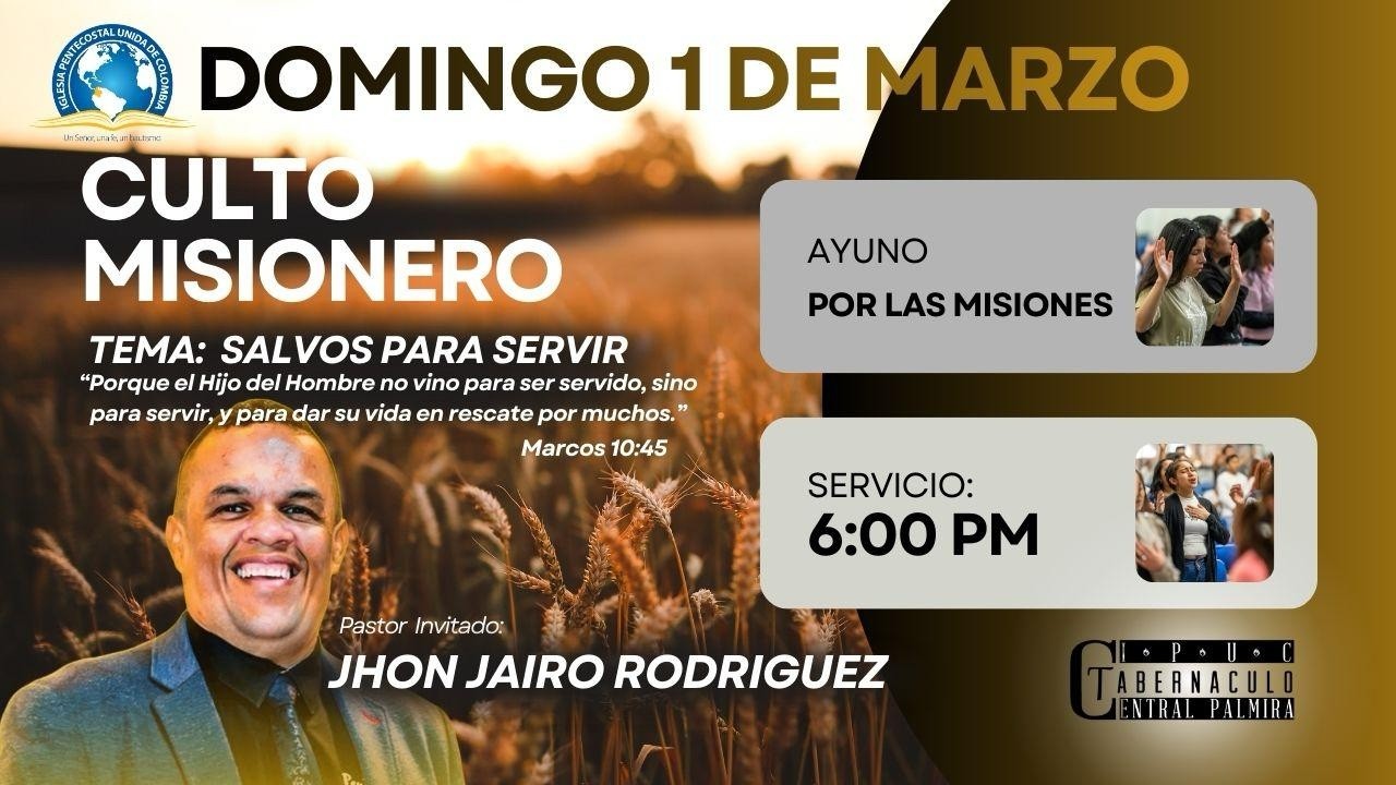 SALVOS PARA SERVIR | PR. JHON JAIRO RODRIGUEZ | 01/03/2026 | IPUC CENTRAL PALMIRA